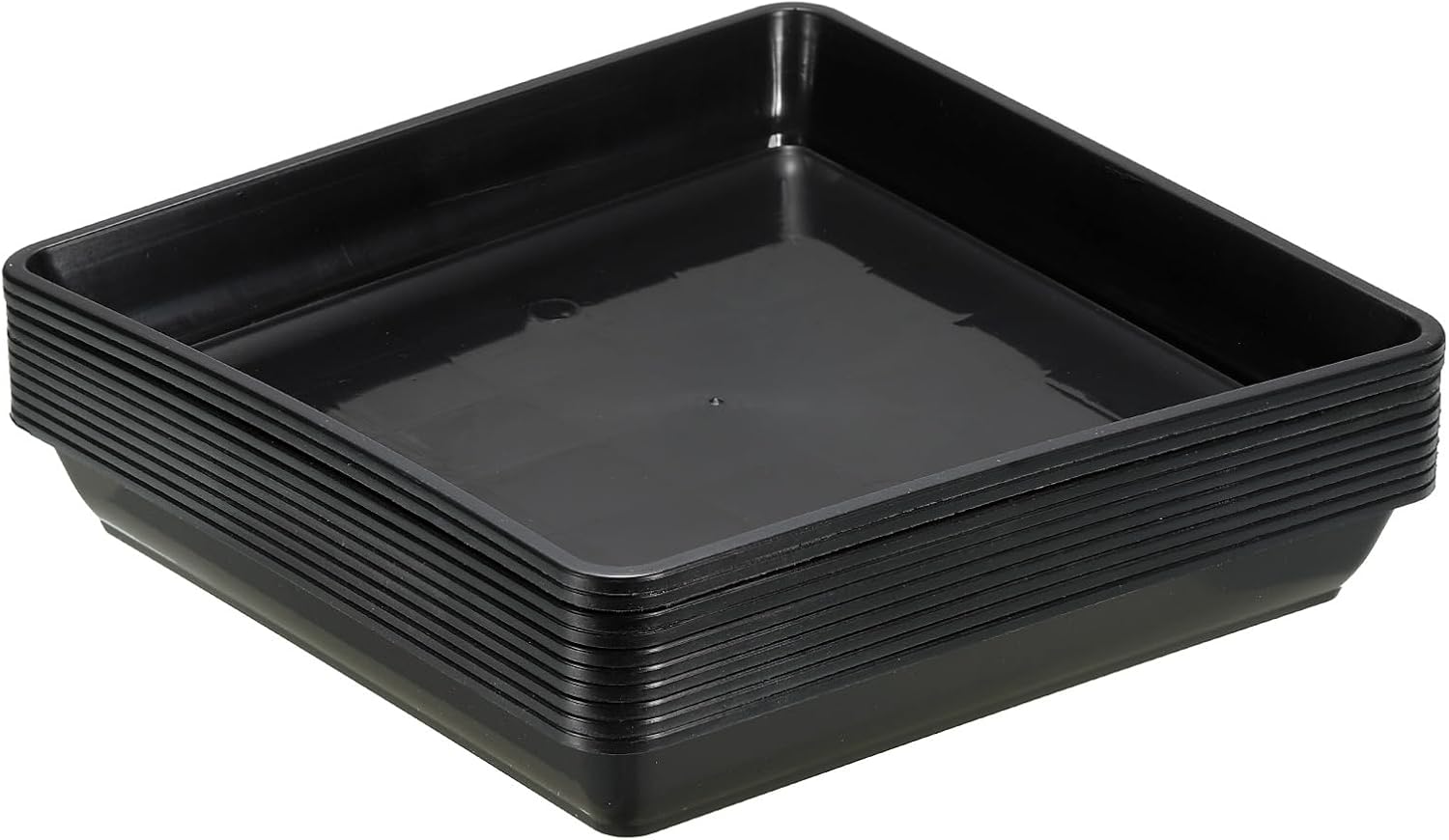 Czarna plastikowa doniczka 18*18 cm, kwadratowa tacka ociekowa, odpowiednia do użytku wewnątrz i na zewnątrz, 2 sztuki