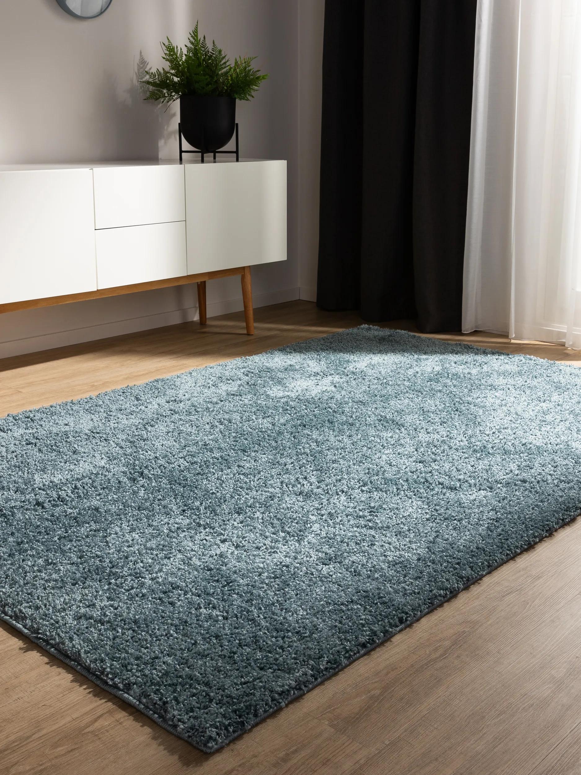BENUTA - Tapis à poils longs lavable Soho bleu 133x190 cm - 2