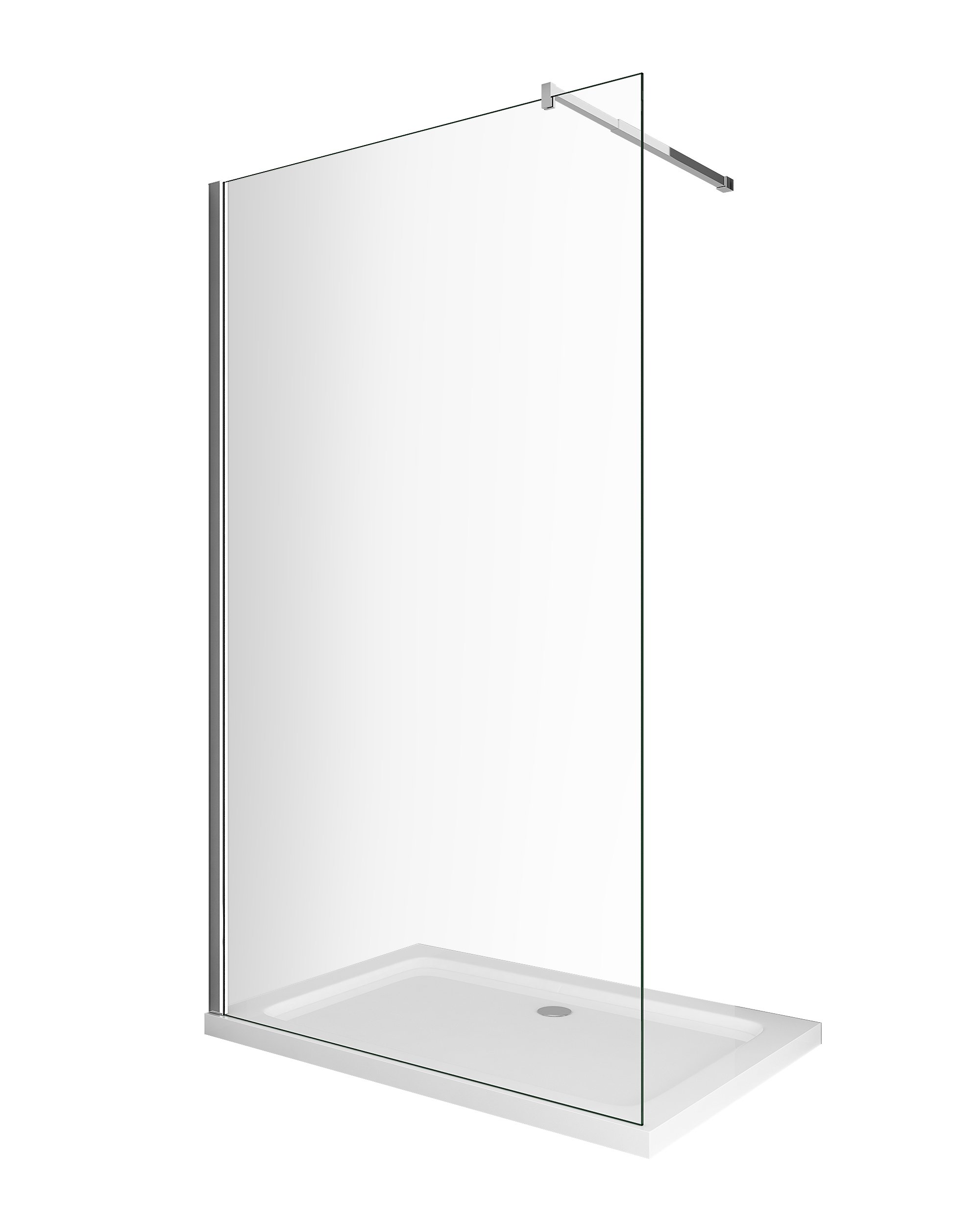 Paroi de douche de 8 mm type Walk-in H.200 – réglage 108-110 cm - 6