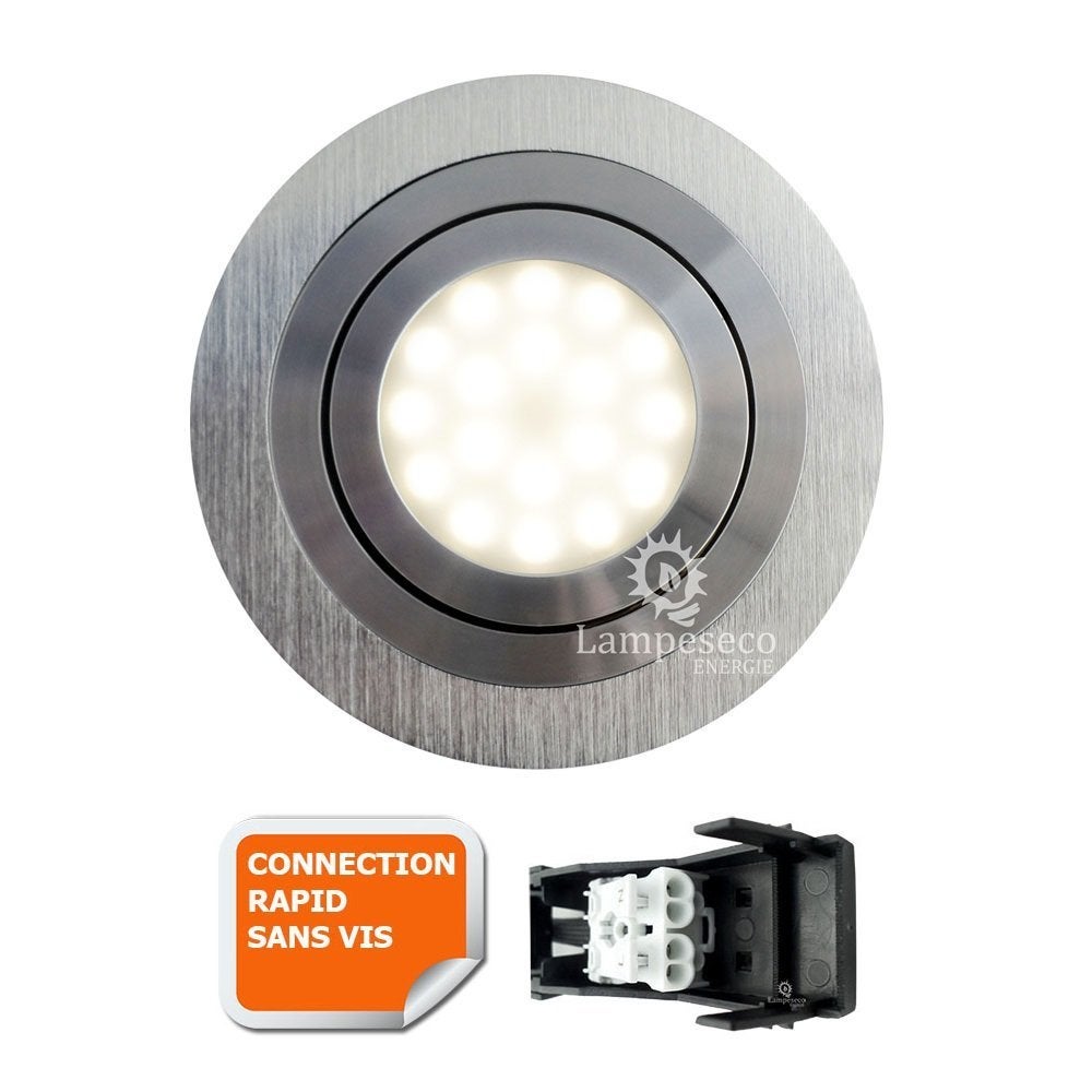 Lot de 8 spot led encastrable orientable 5w eq. 50w, blanc neutre ref.64854000 - 5