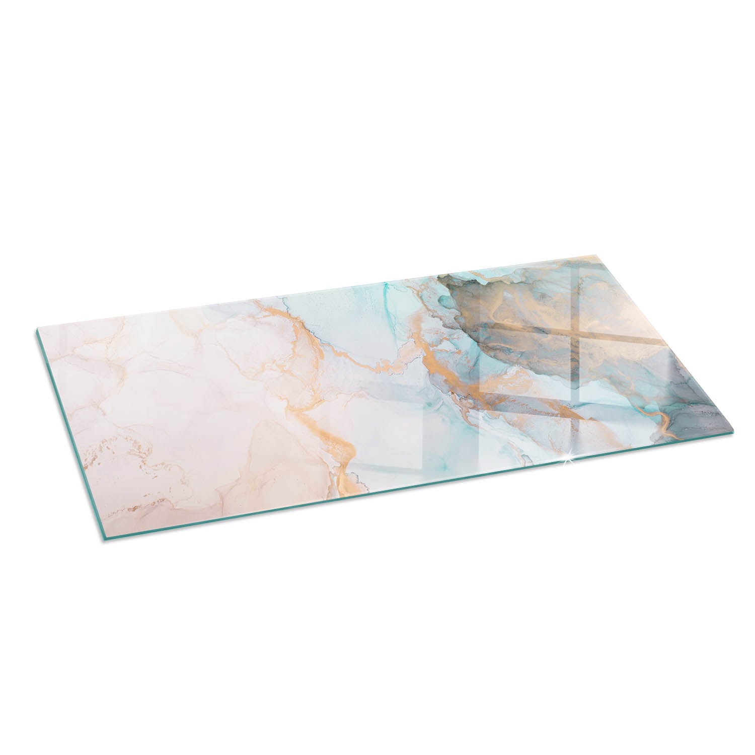 Szkło hartowane na podłogę pod kominek - 125x50 cm - Abstrakcyjny wzór płynny - TULUP