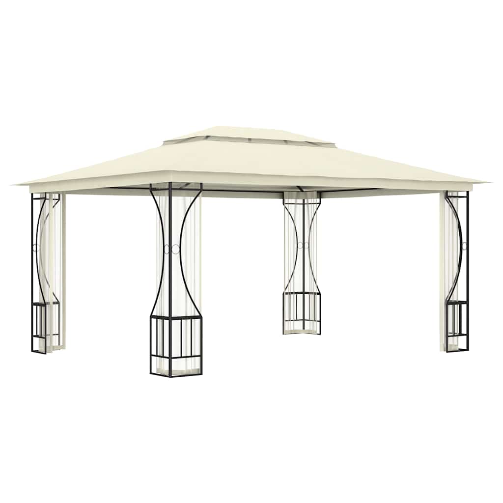 Maison Exclusive - Gazebo con Rete 300x400x265 cm Crema - 4