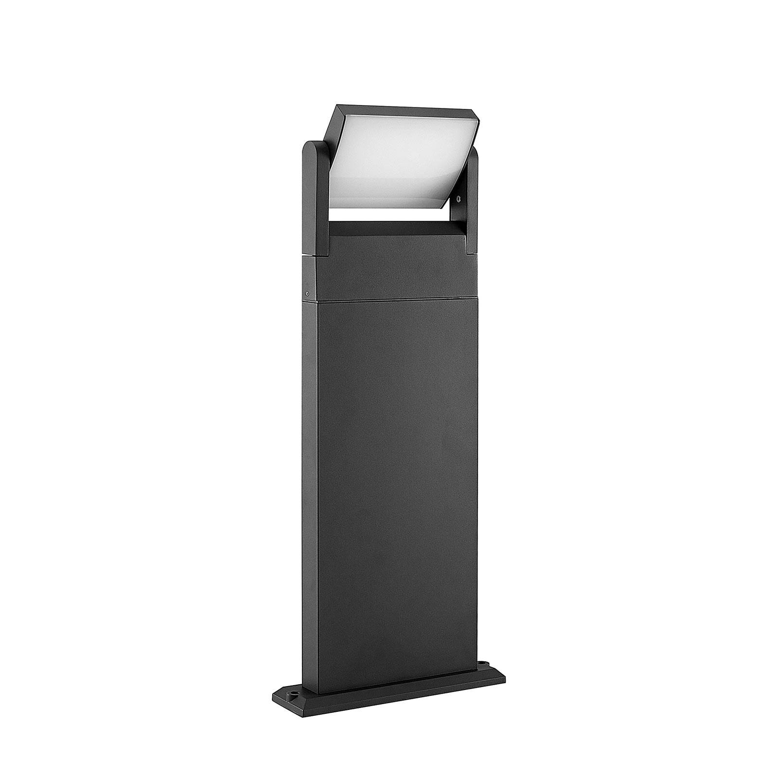 Lindby cathalena bolardo luminoso led en gris oscuro, iluminación de senderos, baliza, iluminación de senderos, farola