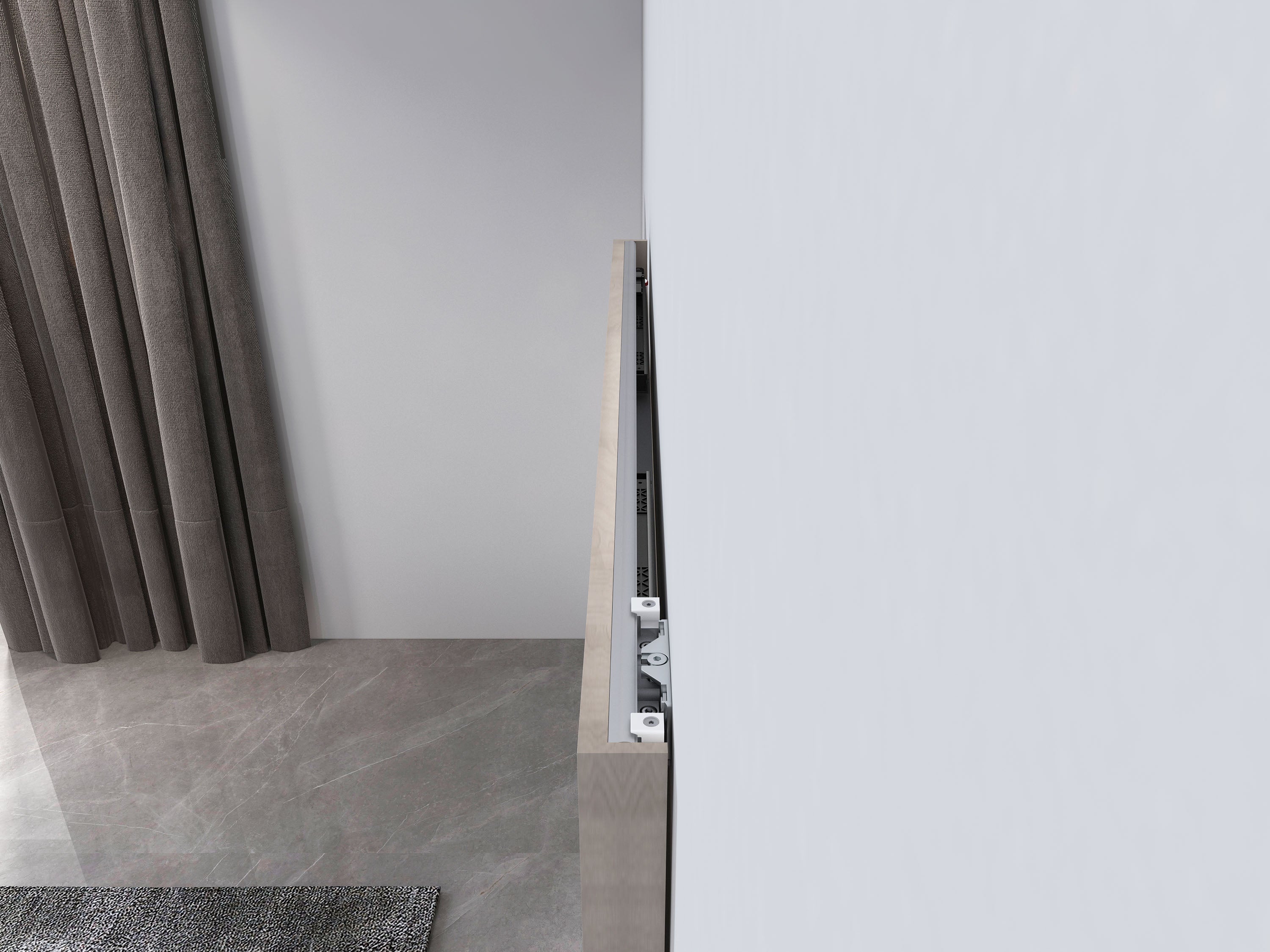 Sistema per porte scorrevoli invisibile con chiusura ammortizzata - Set di montaggio elegante e invisibile - 4