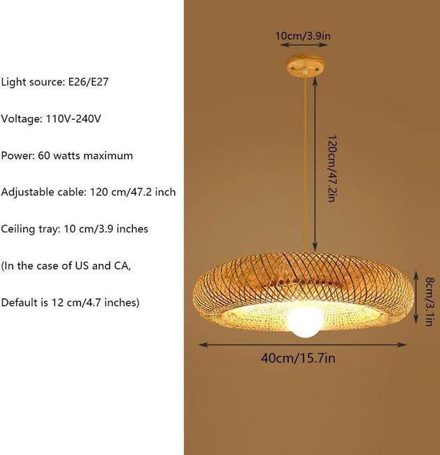 Lampada a sospensione , Lampadario in bambù intrecciato fatto a mano Lampada a sospensione , Lampadario in bambù intrecciato fatto a mano