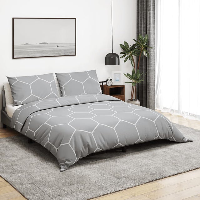 Ensemble de housse de couette | Parures de lit Gris 200x220 cm Coton CFW33467