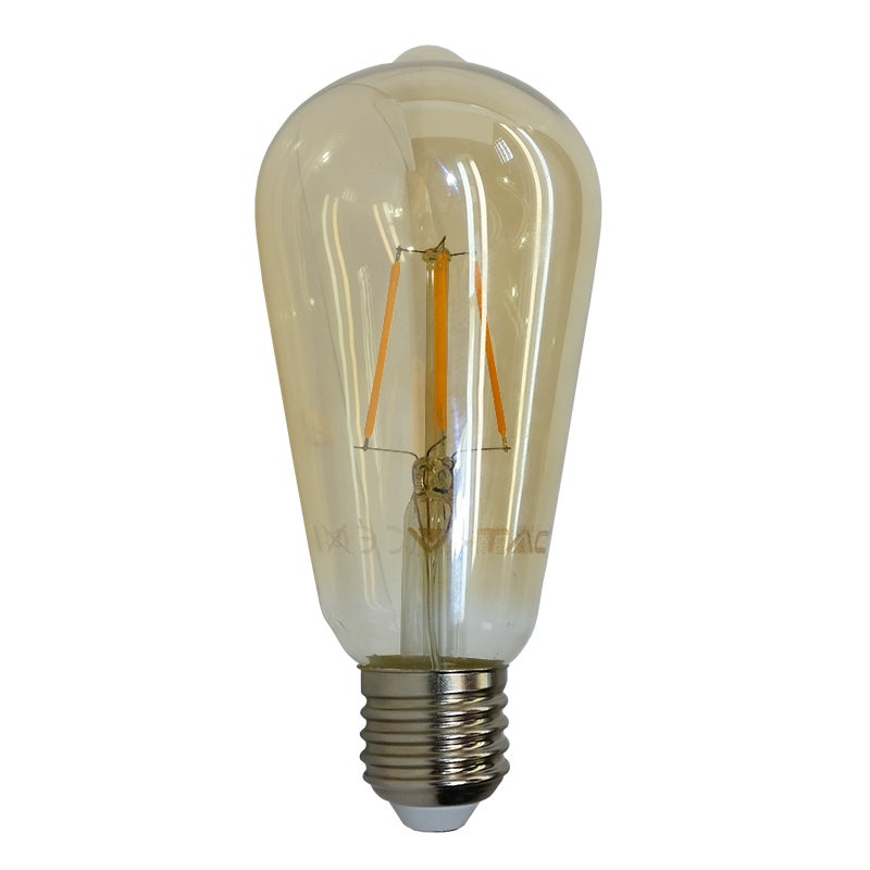 Lampadina a filamento LED E27 da 6 W, copertura ambrata brevettata ST64 VT-1966 - 3000 K - 6