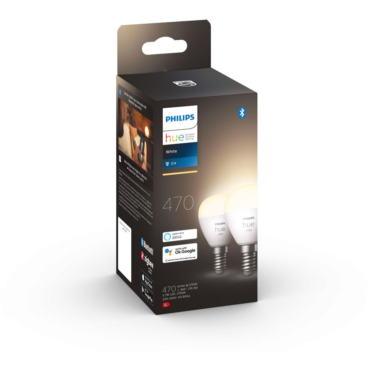 Philips Hue White E14 LED drops lussuria, doppio pacchetto, dimmerabile - 5
