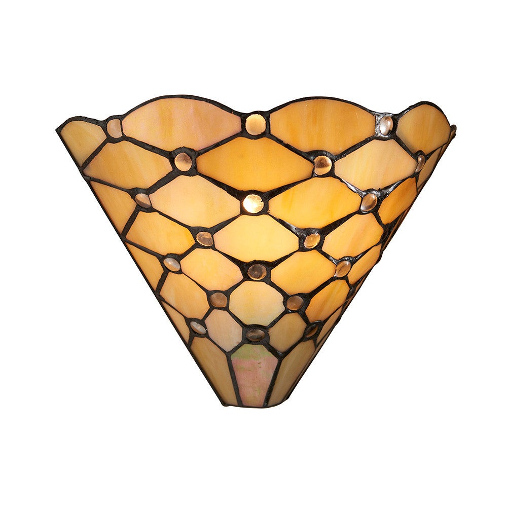 Kinkiet ścienny geometryczny PEARL beżowy 1xE14x15W szkło wym:21x29x12cm IP20 Tiffany