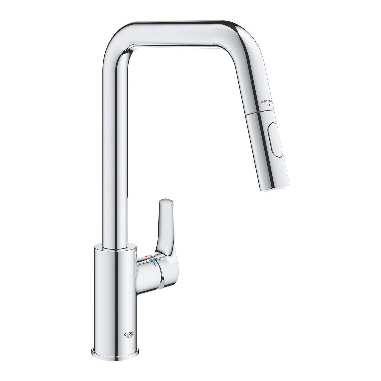 Grohe Eurosmart single-lever sink mixer, 221mm projection, swivelling, pull-out dual spray, 30619000