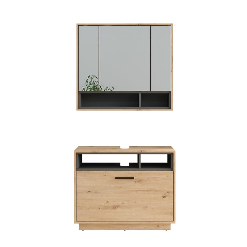 Vicco Zestaw mebli łazienkowych Beatrice, Artisan dąb/antracyt, 2 części