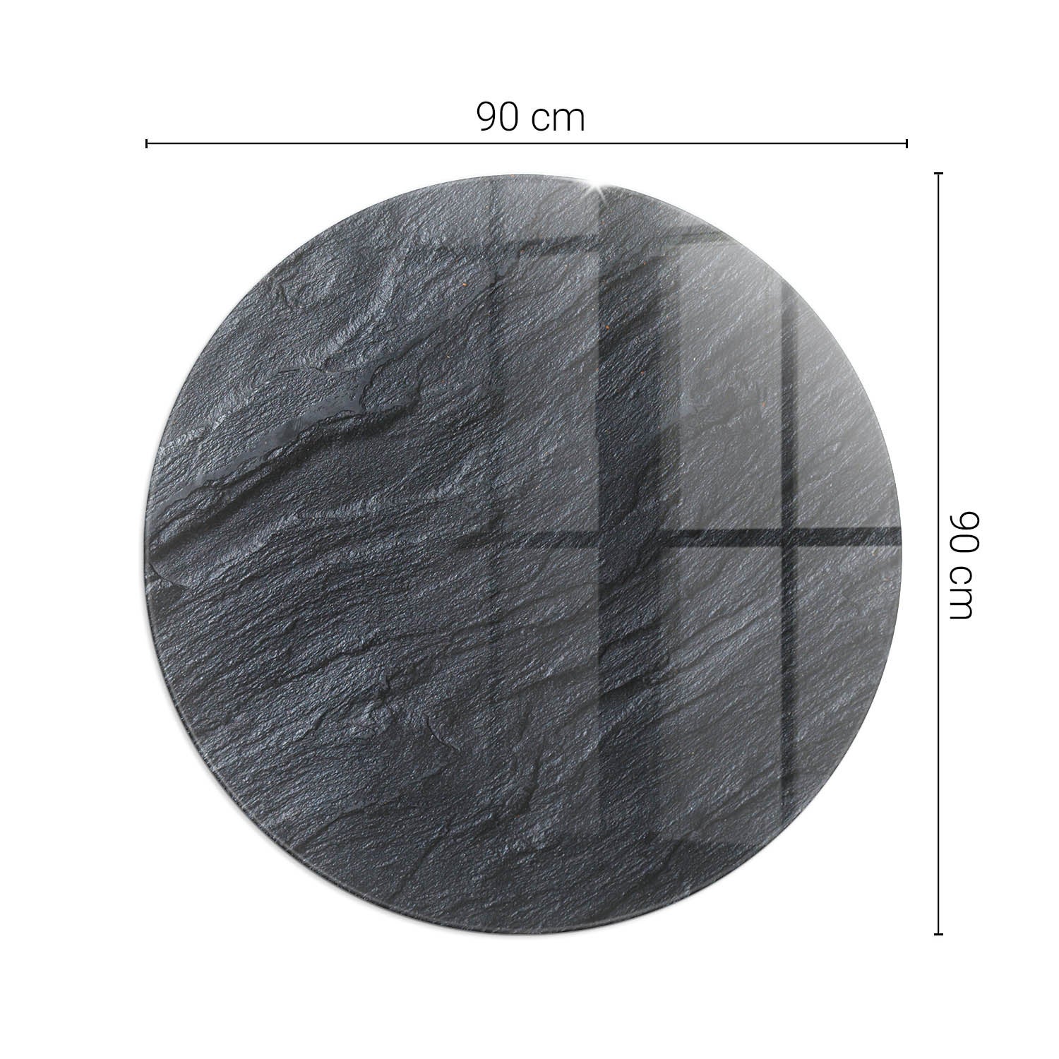 Okragła podkładka na podłogę ze szkła hartowanego - fi 90 cm - Tekstura kamiennej powierzchni - TULUP - 2