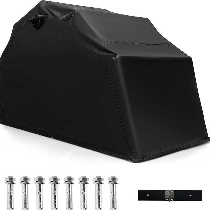 Zewnętrzna Osłona na Motocykl 342 x 137 x 193 cm, Wodoodporny Pokrowiec na Motocykl Oxford, Okno Wentylacyjne, Śruby Rozporowe