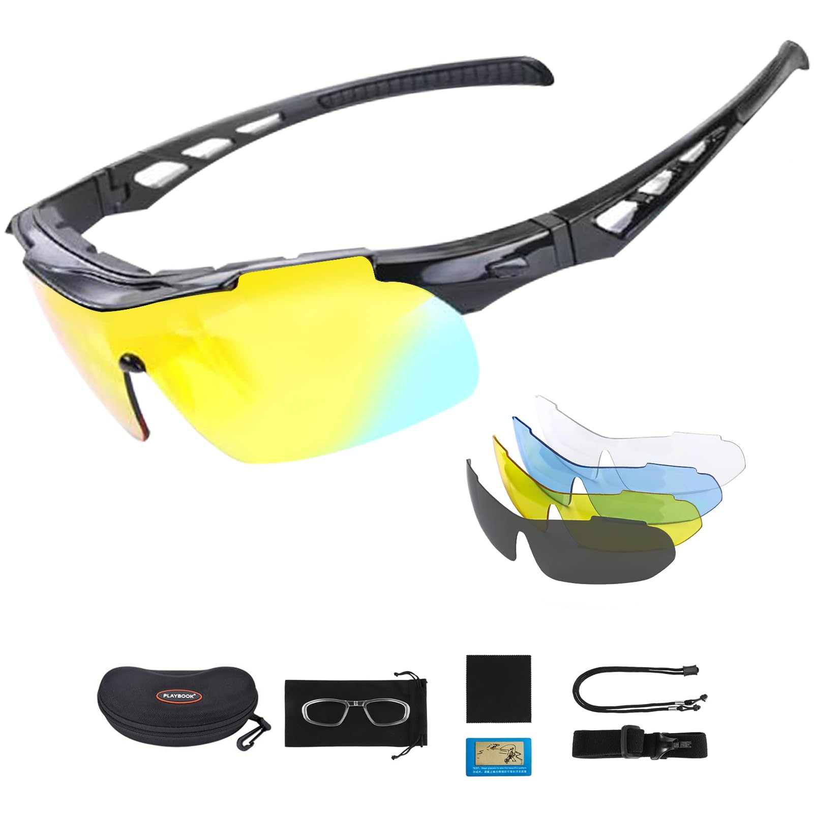 Okulary rowerowe górskie MTB z 5 wymiennymi soczewkami polaryzacyjnymi dla mężczyzn i kobiet, na rower, motocykl, narty, wędkarstwo, na pole golfowe