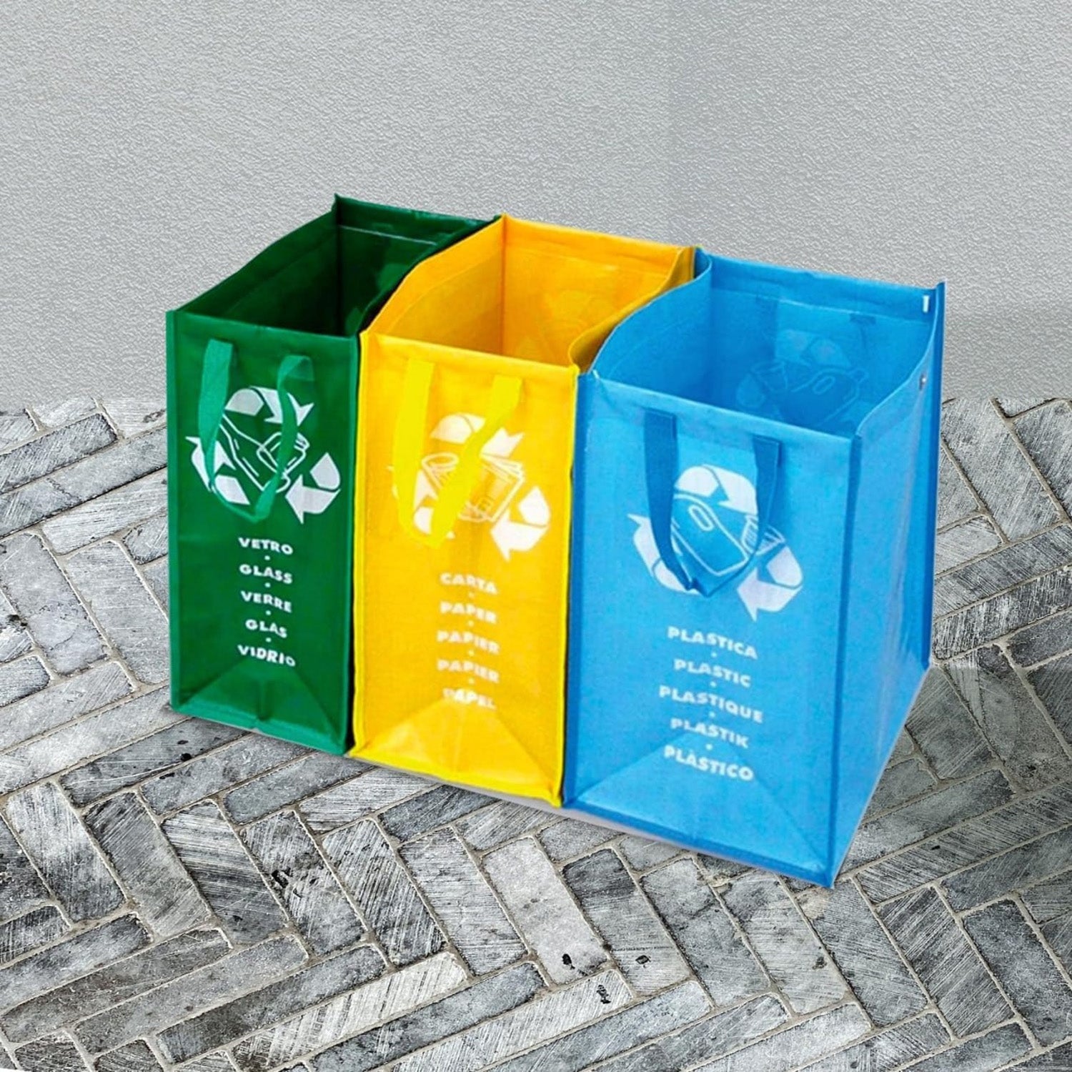 Buste raccolta differenziata riutilizzabili set da tre Leroy Merlin