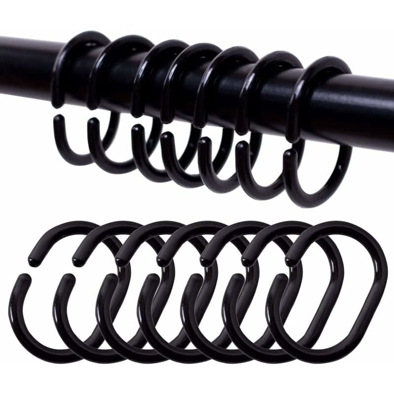 Kółka do Zasłon 24 Sztuki Haczyki do Zasłony Prysznicowej Kółko Haczyk do Zasłony Kształt C do Zawieszenia Haczyk Zasłona Prysznicowa 39,5*5,5*57mm