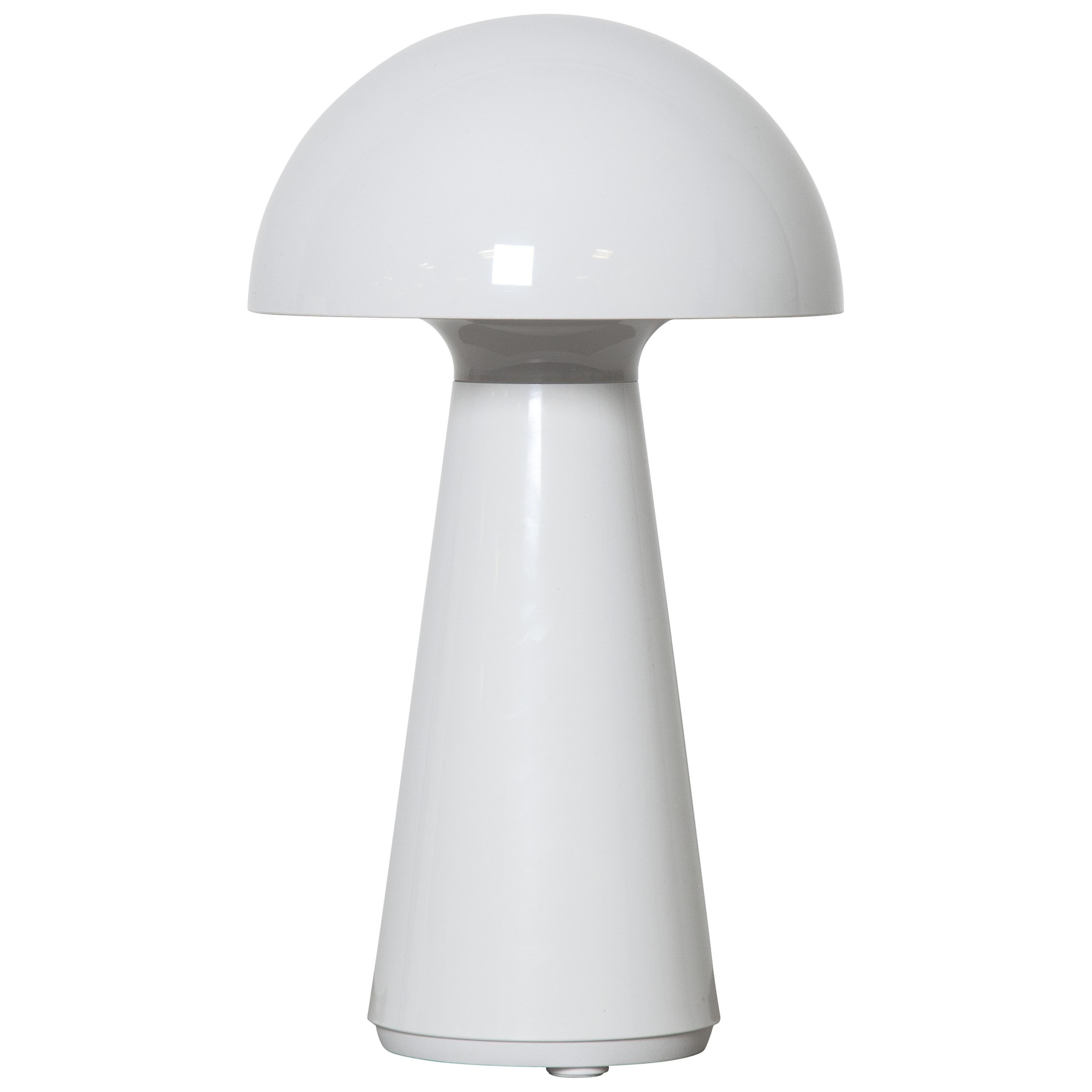 Zasilana bateryjnie lampa stołowa LED Star Trading Mushroom, biała