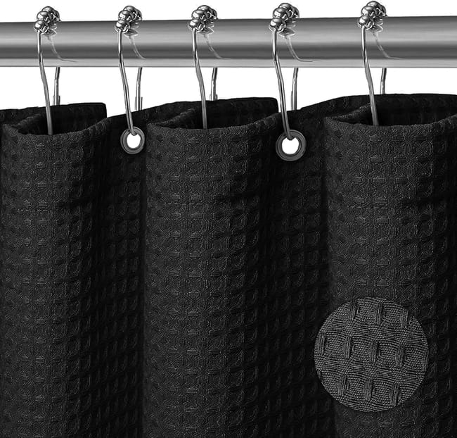 Tenda Doccia In Poliestere 180x200 Cm - Impermeabile, Lavabile, Con Pesi E Ganci, Grigio - Foto 4