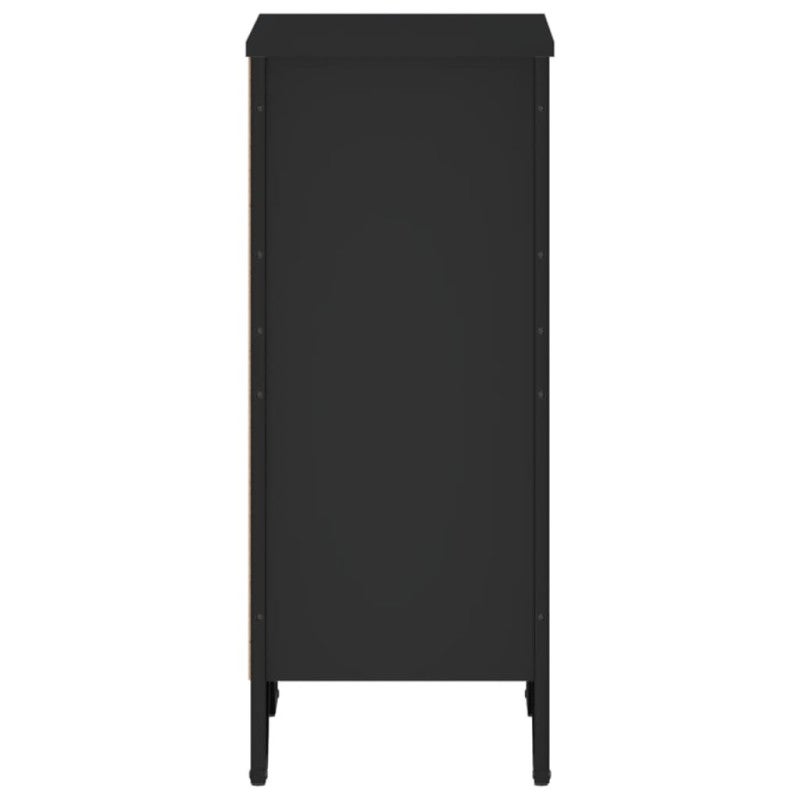 Bibliothèque noir 50x31x74,5 cm bois d ingénierie - 5