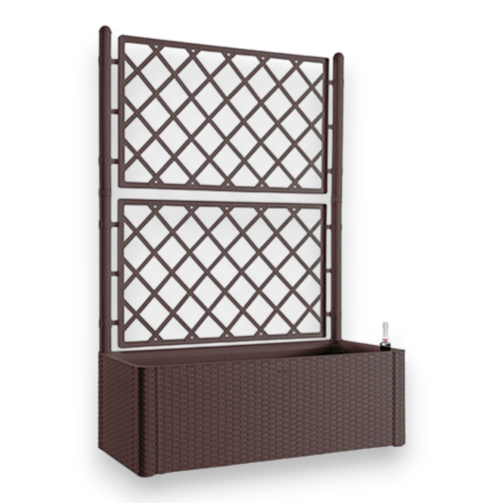 Vaso Umbra Rato Effetto Rattan 60cm - Fioriera Con Irrigazione Automatica 30 Litri