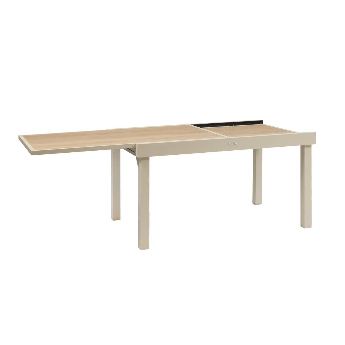 Table de jardin extensible rectangulaire en Verre Beige 10 places - 4