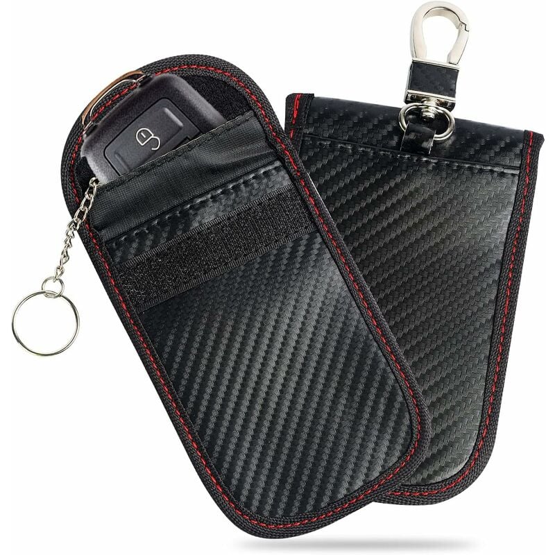 Torba blokująca sygnał Faradaya, zestaw 2 toreb blokujących sygnał RFID na kluczyki samochodowe, etui ochronne z włókna węglowego anty-RFID