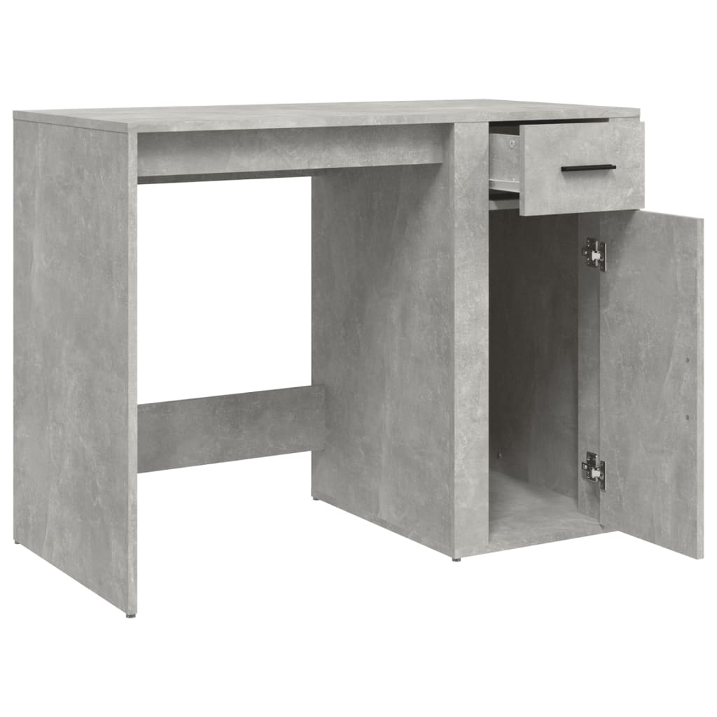 Bureau Gris béton 100x49x75 cm Bois d'ingénierie - 7