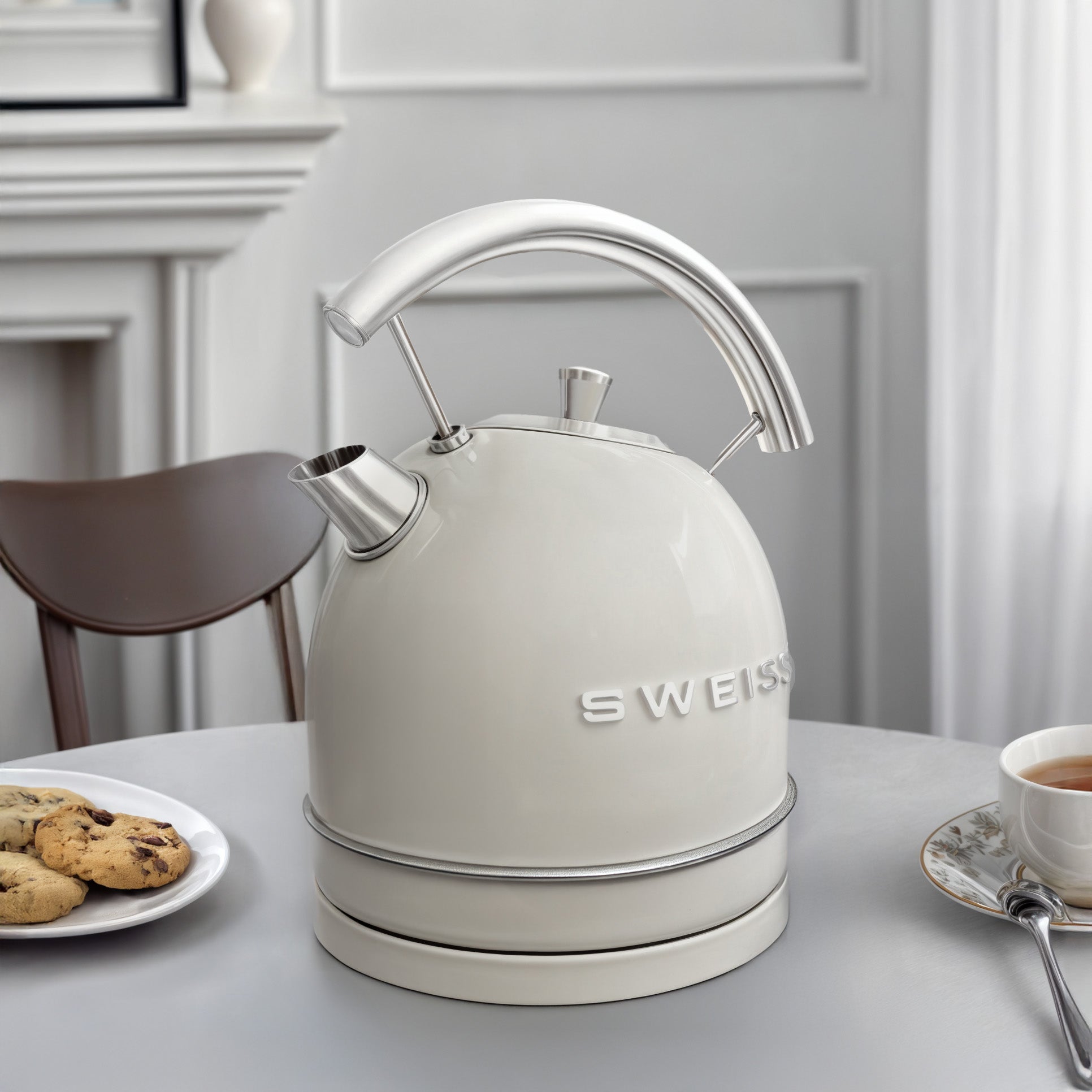 Bouilloire vintage - SWEISS - KTL8 - 2200 W - 1,8 L - Socle 360° - Beige - 7
