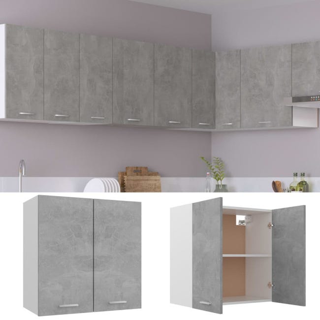 Pensile Cucina 60x31x60 Cm Grigio Cemento - Legno Multistrato | VidaXL - Foto 13