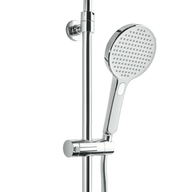 Colonne bain/douche avec douchette 3 jets, Mitigeur thermostatique, Barre réglable en hauteur Blanc/Chrome - 4