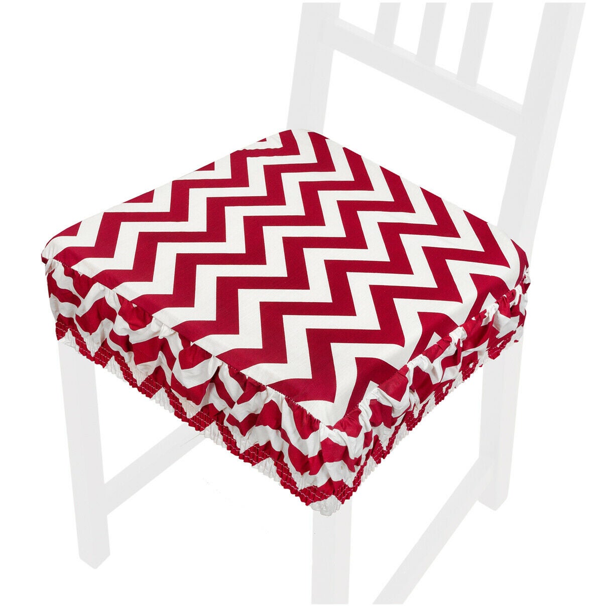 Cuscino Sedia Sfoderabile Emmevi Vestisedia Zig Zag – 40x40 Cm, Fascia Elastica, Rosso, Made In Italy - 6