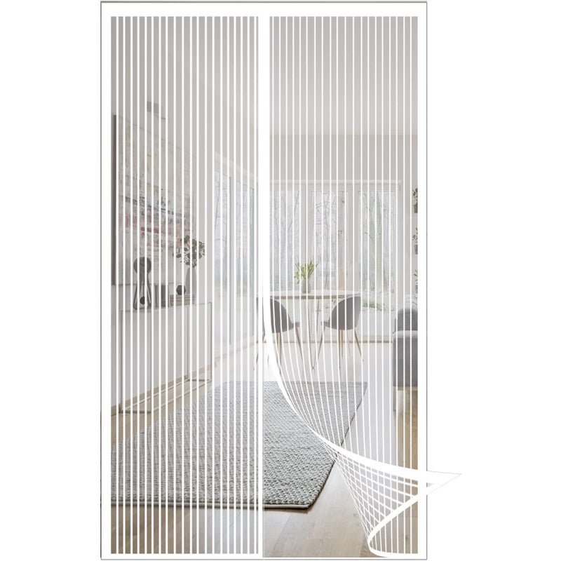 Drzwi ekranowe magnetyczne, zasłona przeciw owadom, moskitiera z zamknięciem magnetycznym, automatyczne zamykanie, 100 x 230 cm, białe