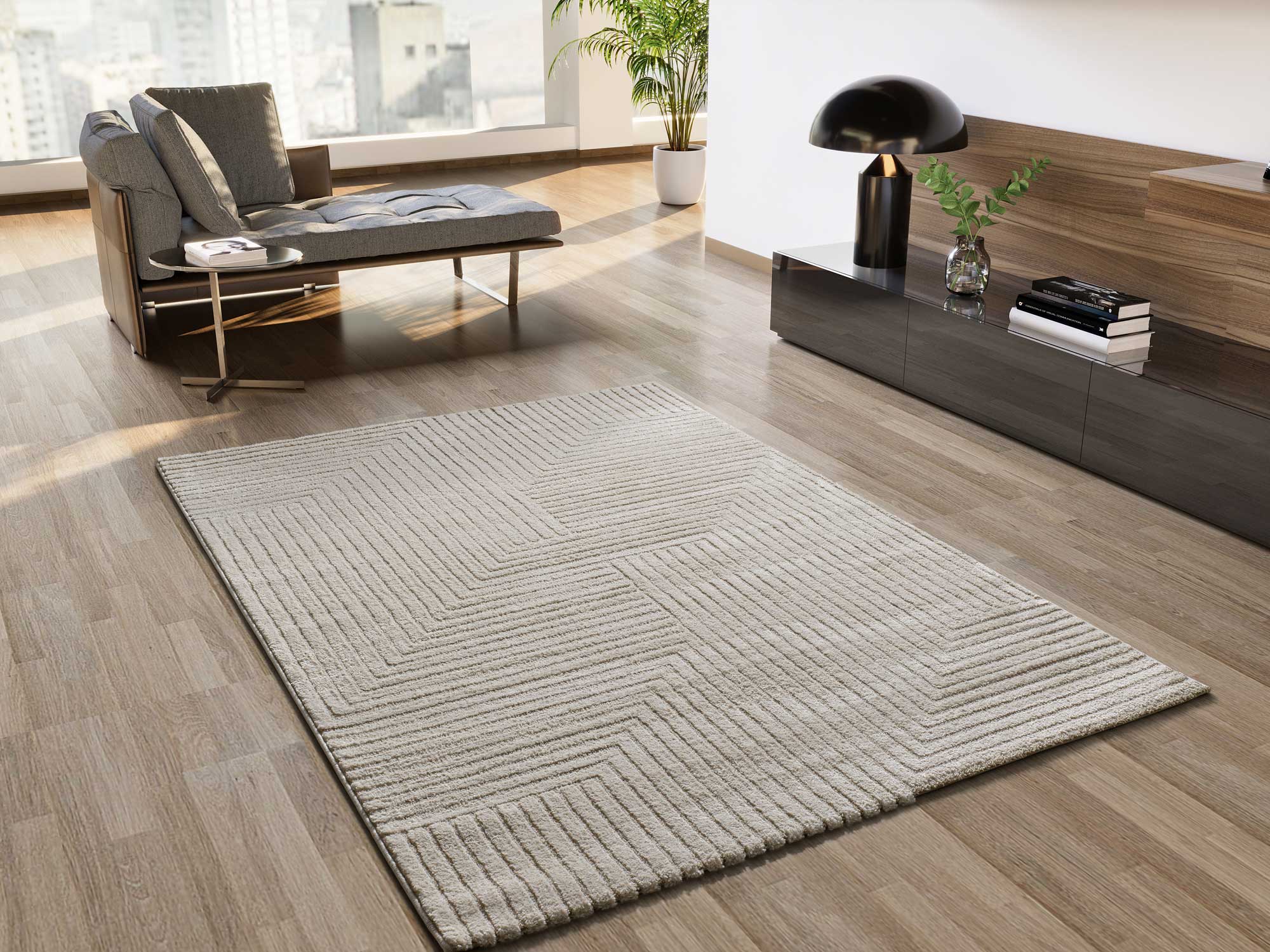 Prostokątny kremowy dywan do wnętrz 80 x 150 cm VERONA skandynawski - ATTICGO
