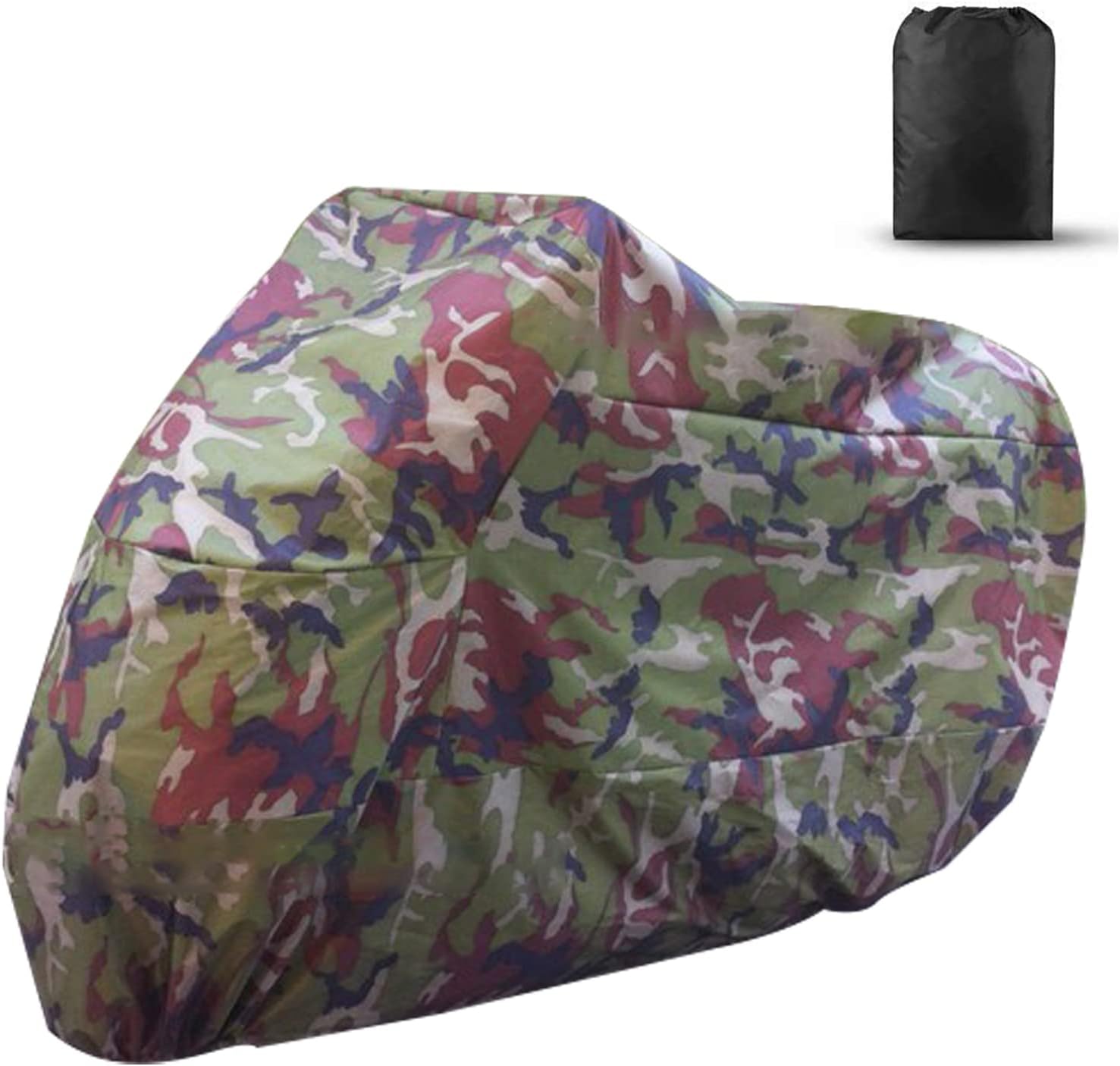 Pokrowiec na motocykl (XXL), wodoodporny, odporny na zimę, do użytku na zewnątrz, na motocykl, rower, zielony, wielokolorowy