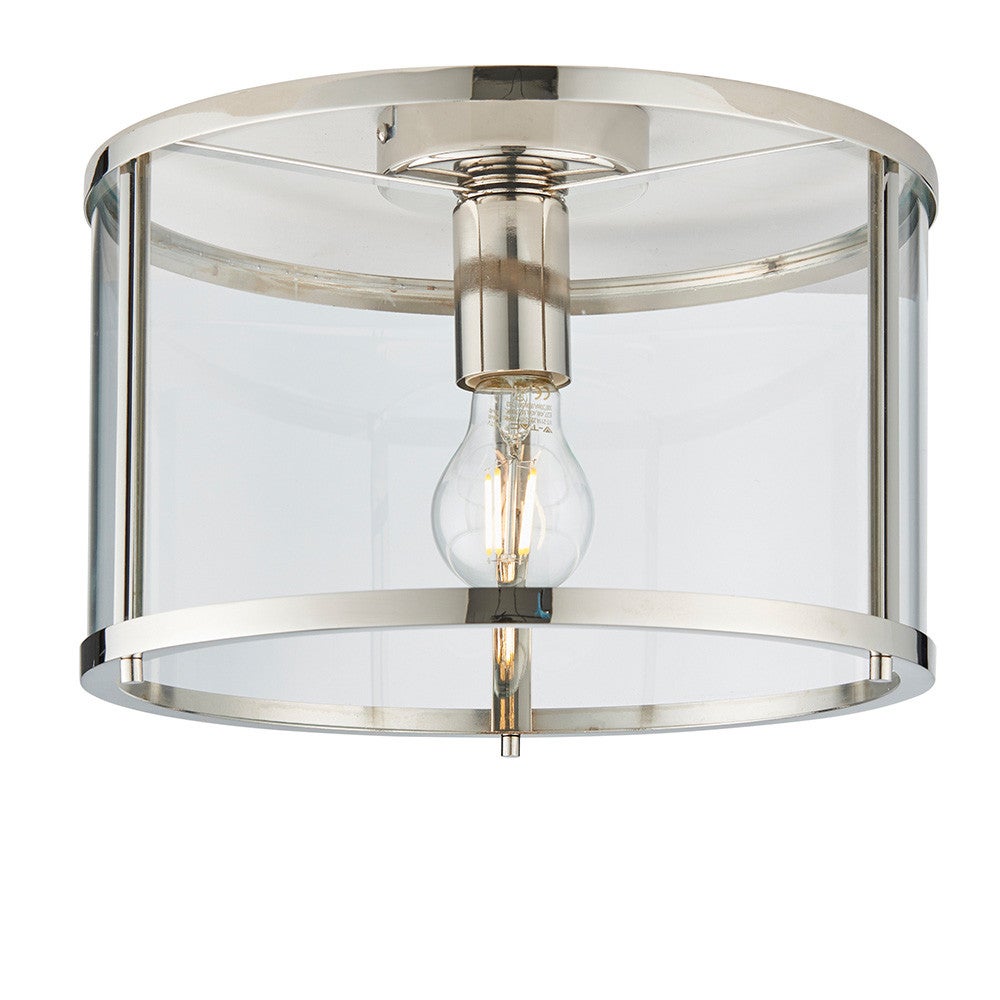 Lampa wisząca HOPTON niklowa 1xE27x20W szkło wym:21,5x31x31cm IP20 Endon