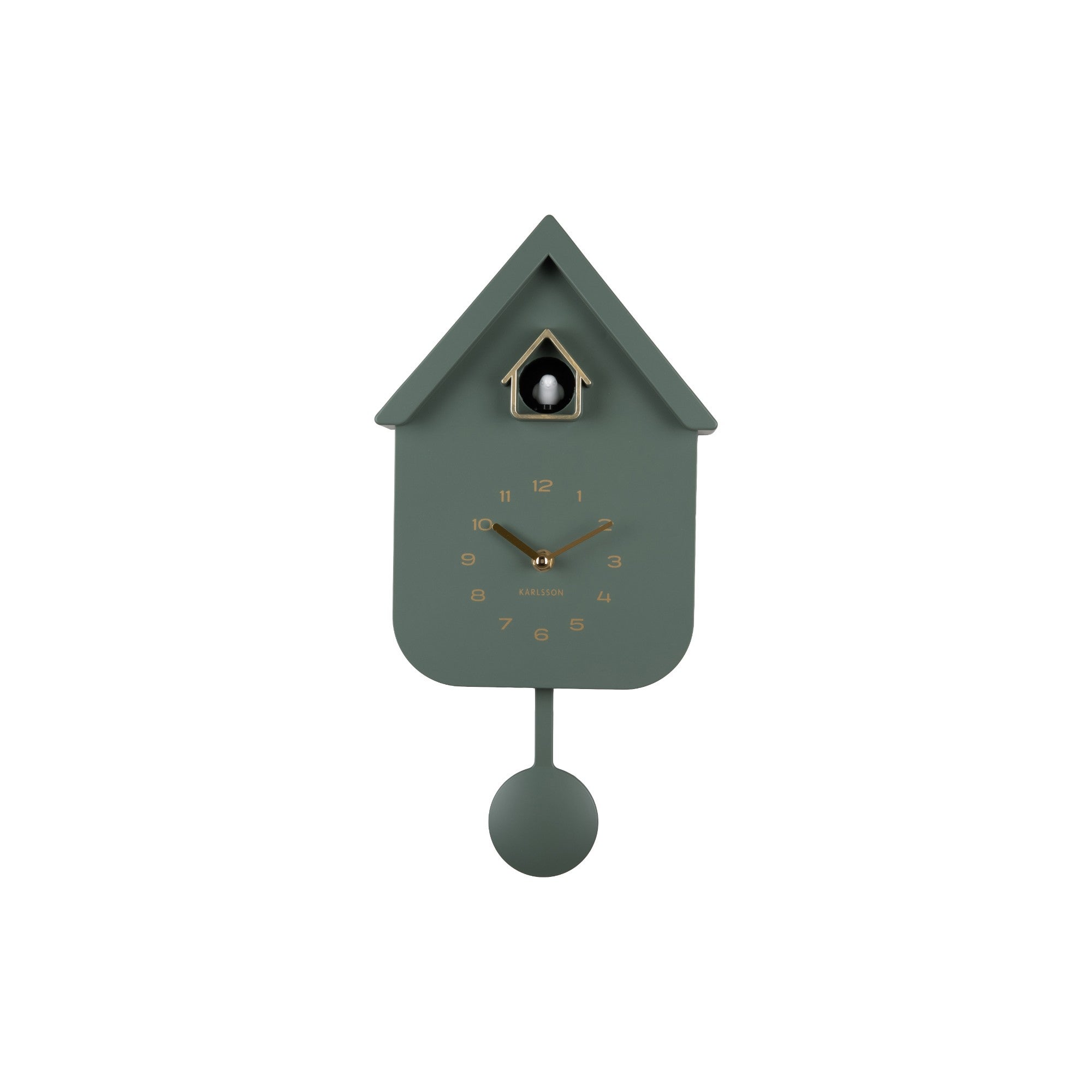 Horloge Murale Solo Color Cuckoo - Vert jungle - 6x21,5x41cm - Karlsson - 3