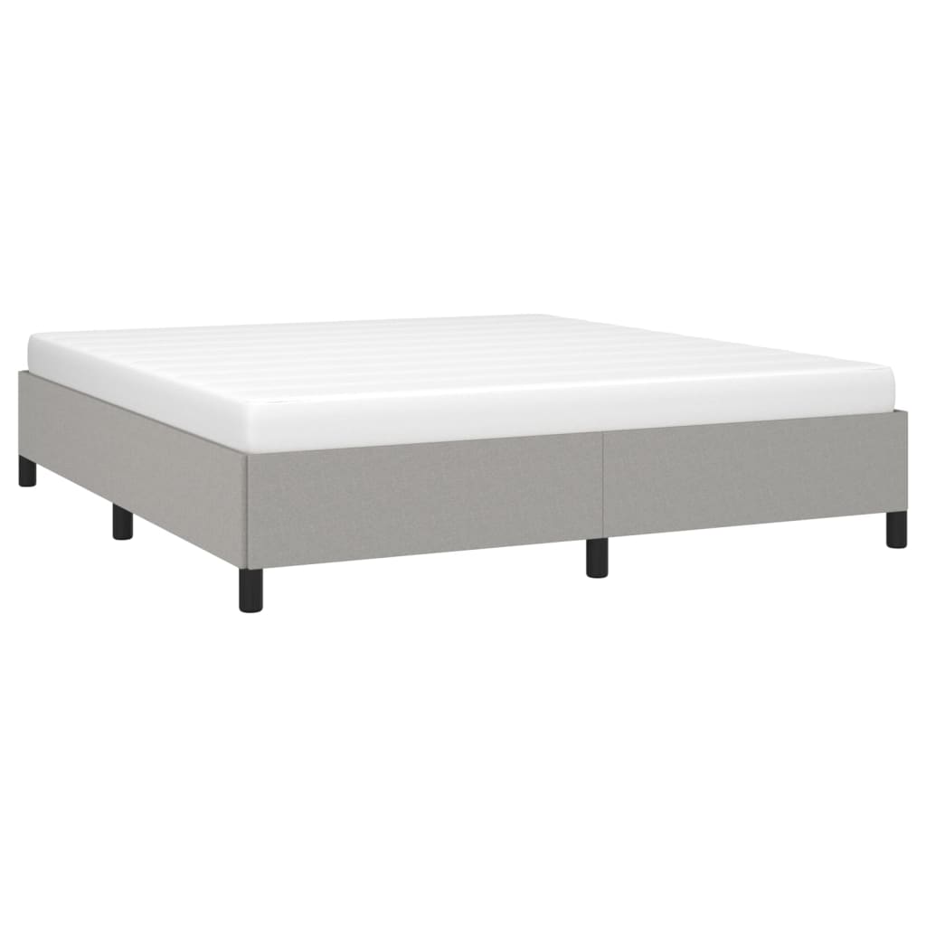 Cadre de lit sans matelas gris clair 160 x 200 cm en tissu - 3