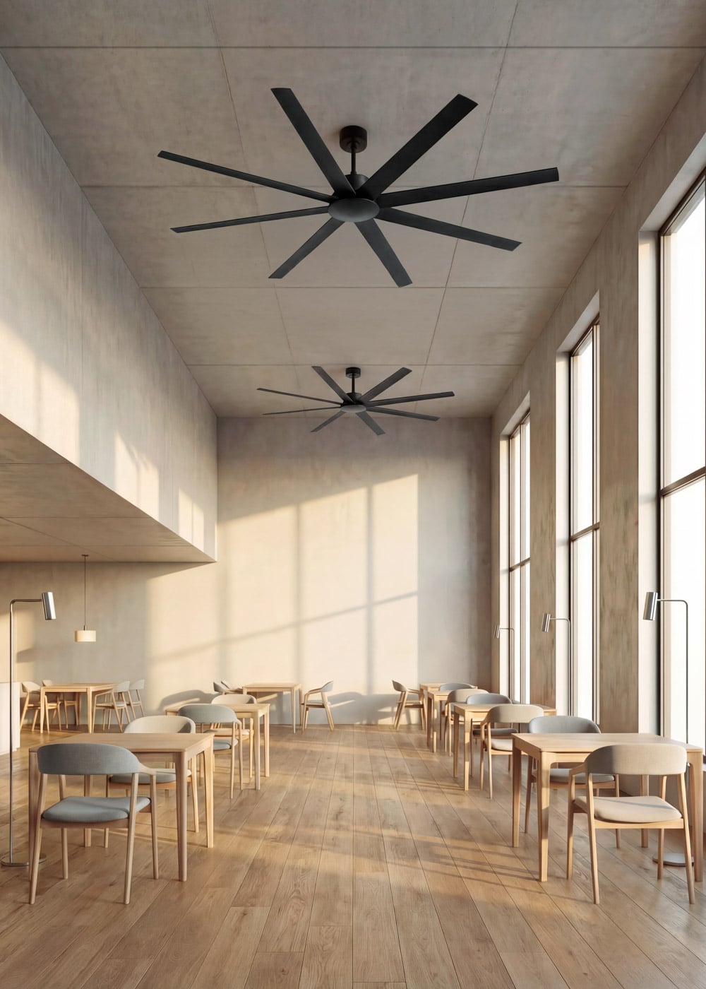 CREATE - WIND INDUSTRIAL - Cichy wentylator sufitowy 40W – dostępny w różnych rozmiarach -