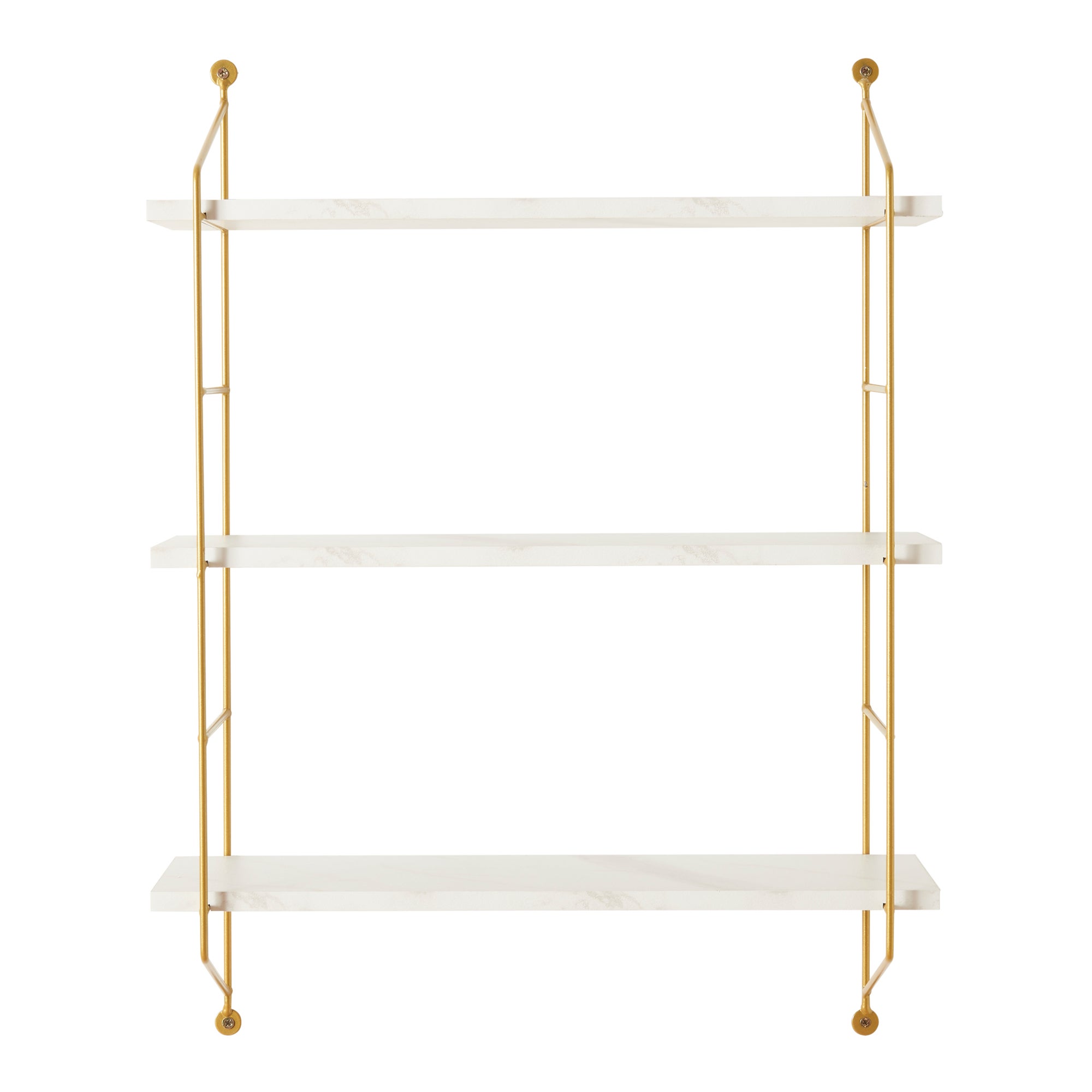Étagère Murale à 3 niveaux Visby 48 x 15 x 64 cm effet marbre blanc [en.casa] - 5