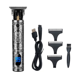 HTC Tagliacapelli Uomo, Trimmer/Rasoio Elettrico Per Capelli USB Ricaricabile, Design Vintage, 4 Pettini Fissi, Regolabarba Per Viso E Peli Della Testa AT178 - Foto 6