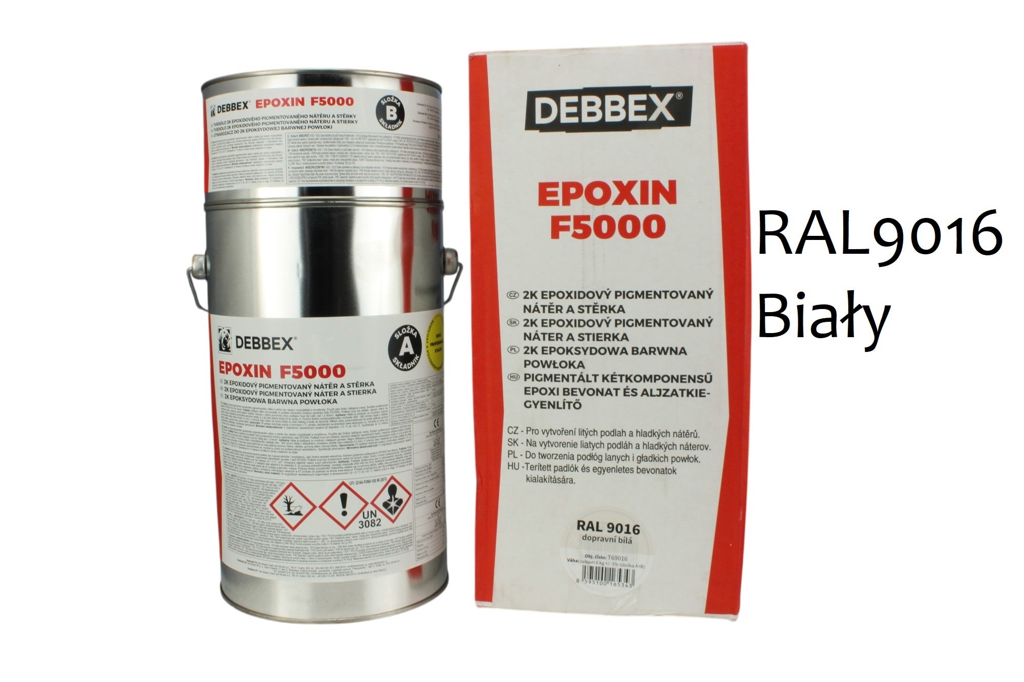 Farba żywica epoksydowa EPOXIN F5000 RAL9016 do posadzek 6kg DISTYK