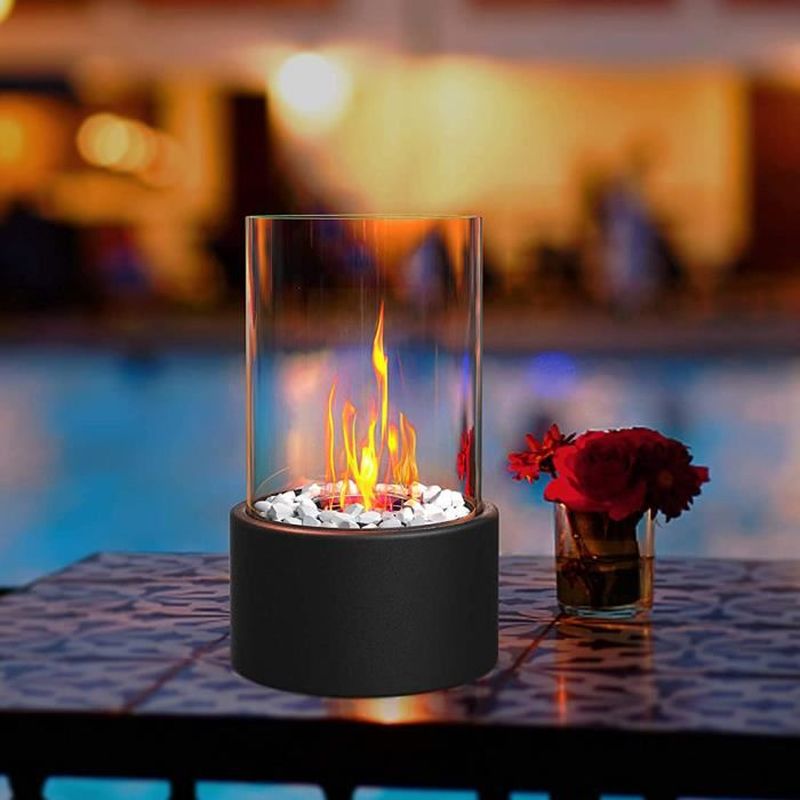 Lareira de mesa portátil a bioetanol - 16 cm x 27 cm (altura) - Preta - 8