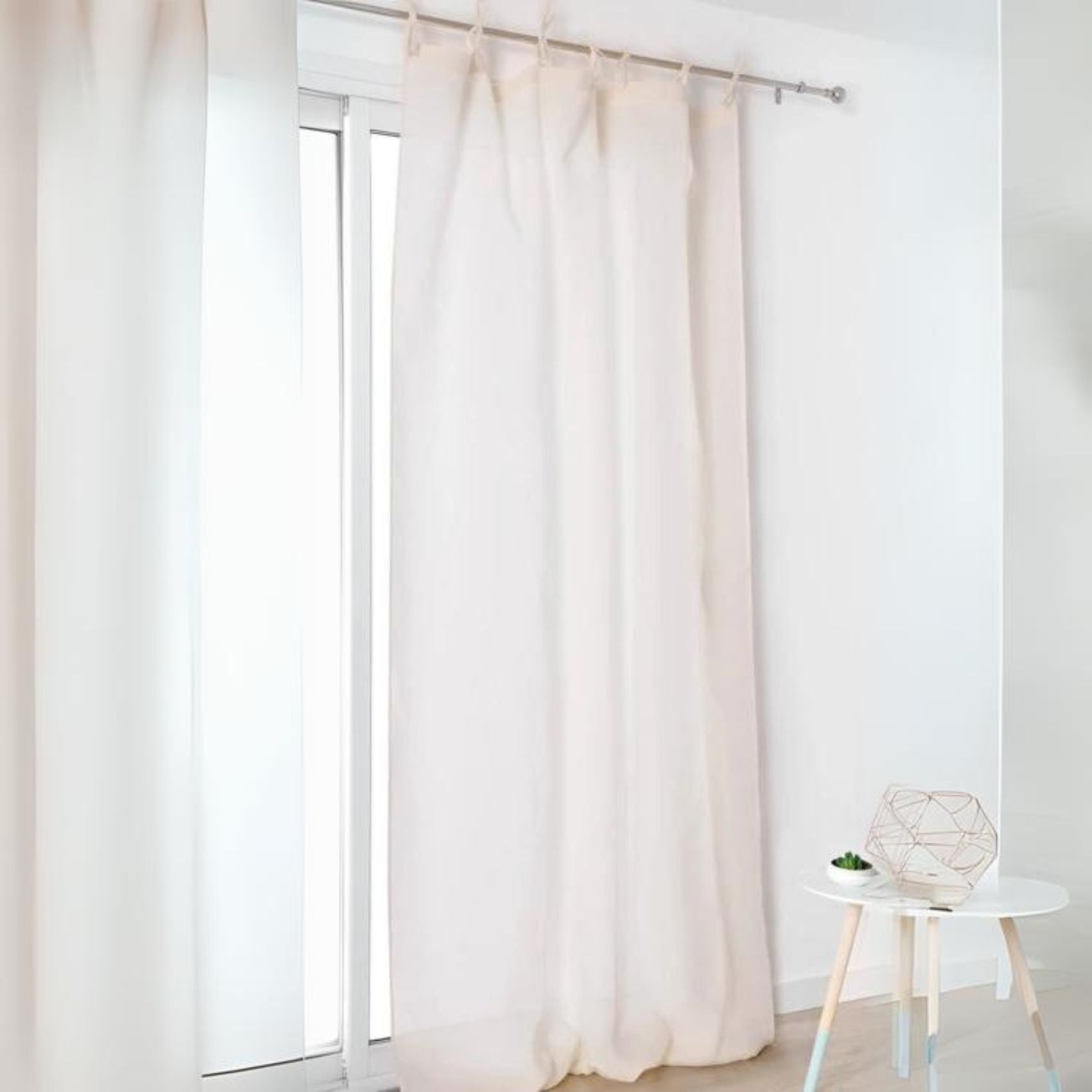 Visillo De Rollo Visillo con lazos de 100% lino | Leroy Merlin