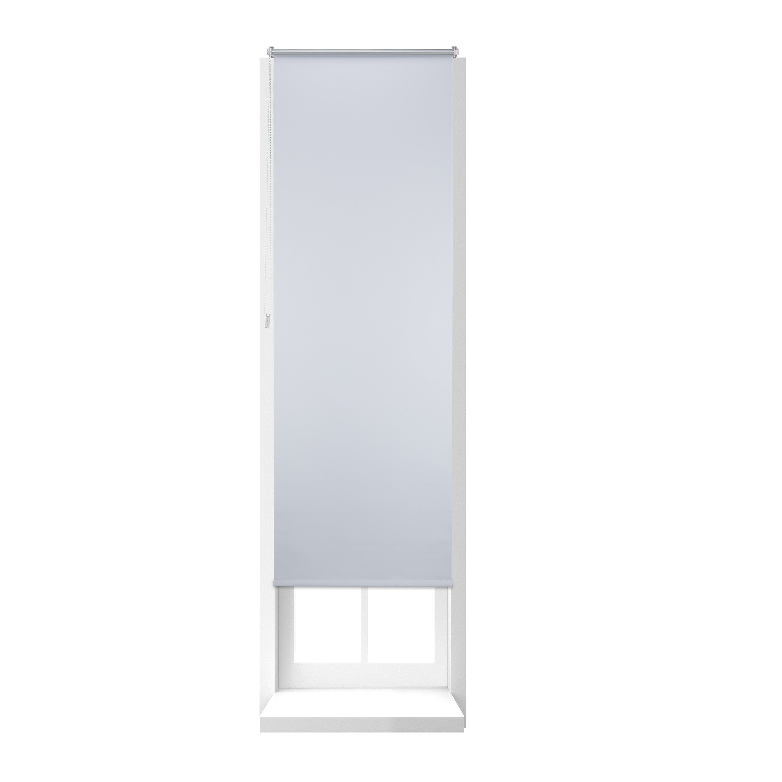 Relaxdays estor opaco enrollable sin taladrar, tela-aluminio, ancho tejido 66 cm, 70 x 210 cm, blanco
