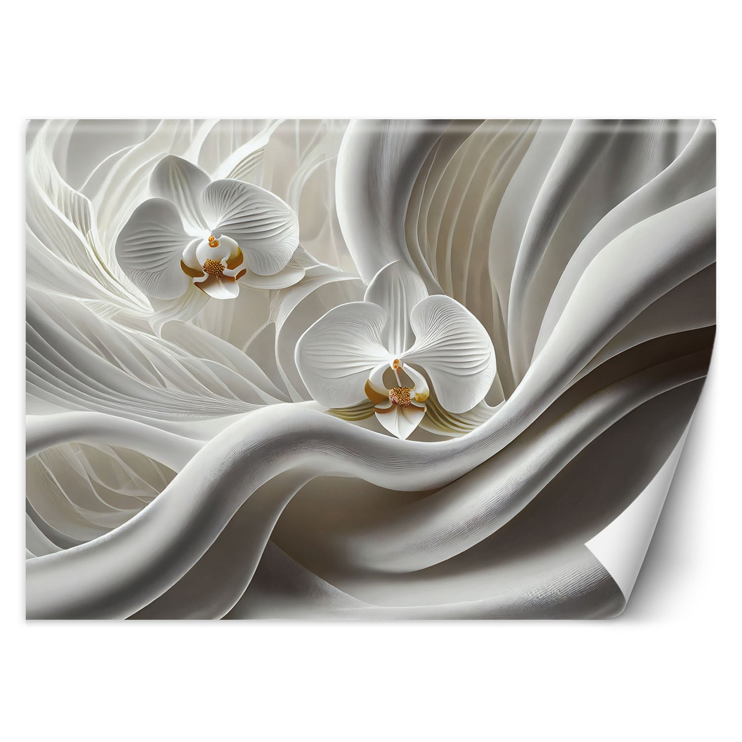 Fototapeta, Biała orchidea i abstrakcja 3D 300x210