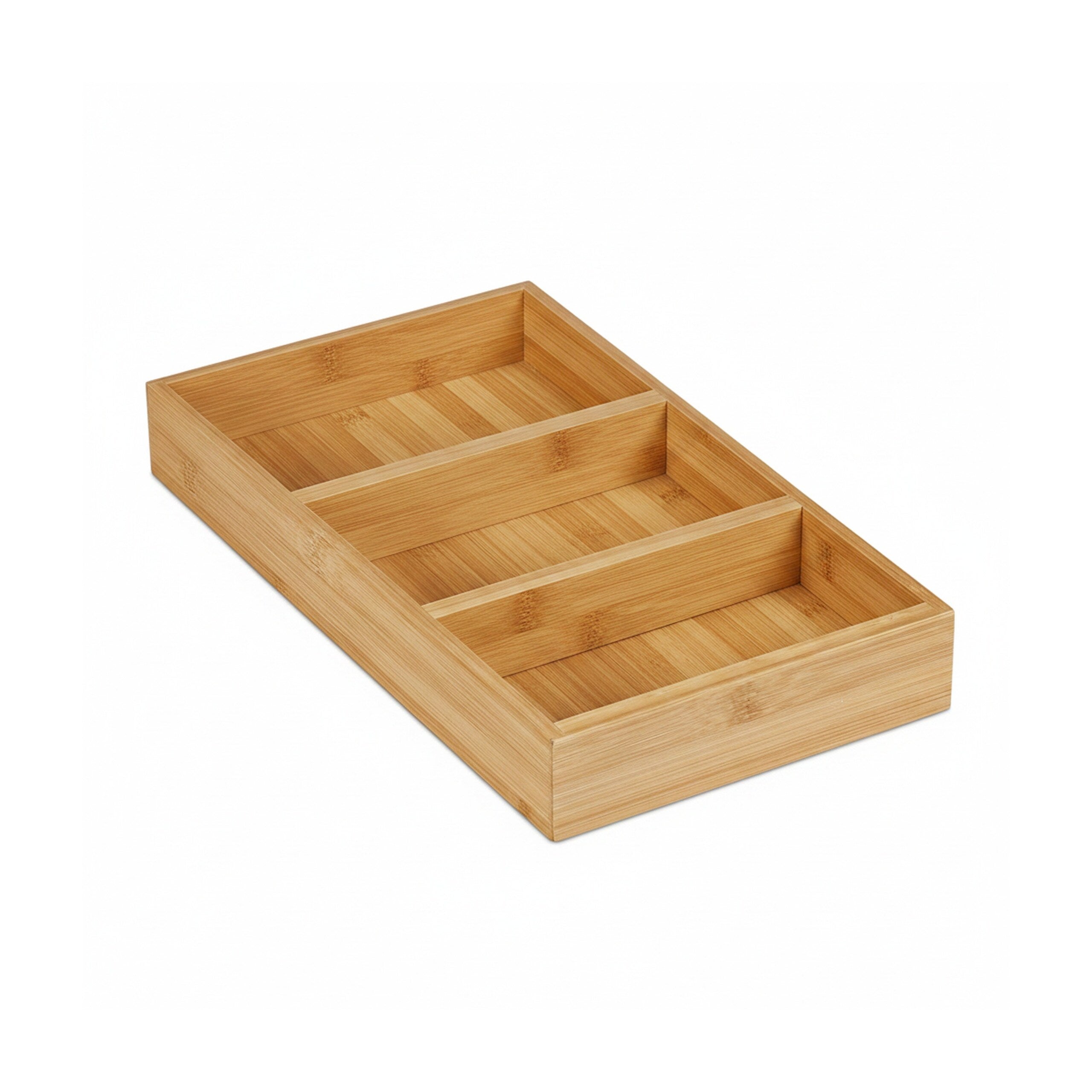 Range-épices pour le tiroir, 3 compartiments, horizontal, en bambou, H x L x P : 5 x 20 x 37 cm, nature, Relaxdays - 8