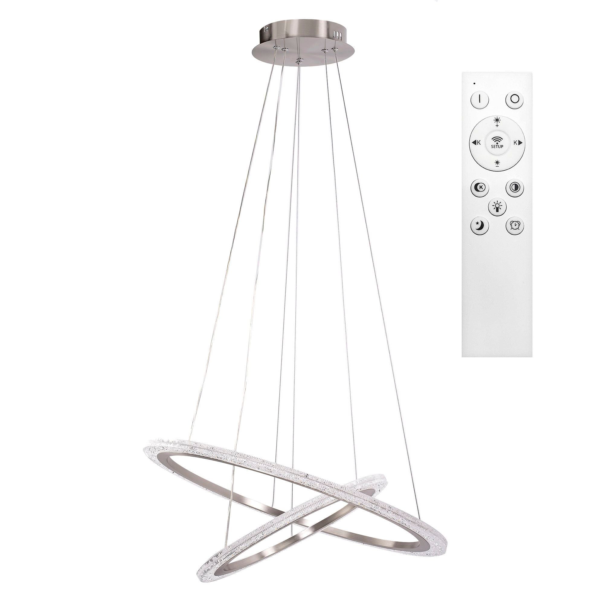 Lampa Sufitowa Wisząca Toolight Lhj045-Cp2 Nikiel Szczotkowany Led