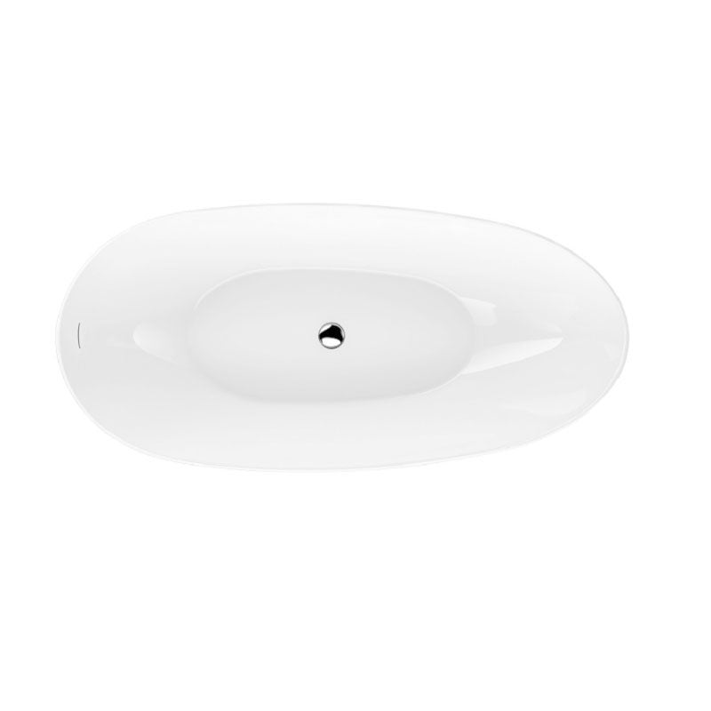 Baignoire îlot design ovale FLORIDA blanche 180 cm Brillant - 8