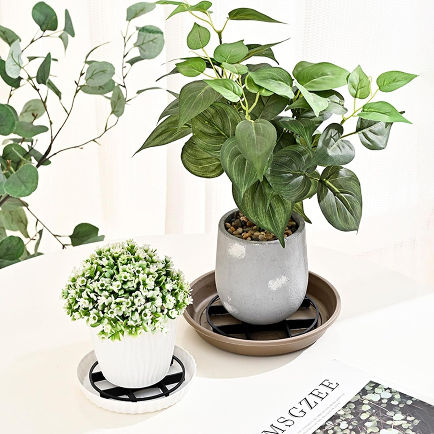 (12 cm) Pacote com 20 Niveladores para Vasos de Plantas, Suportes de Drenagem para Vasos Redondos, Elevadores para Vasos de Flores, Suporte para - 3
