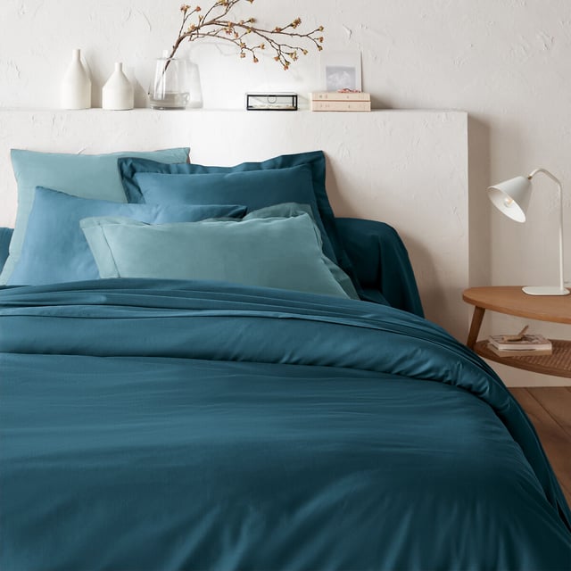 Housse de couette en coton, Scenario - Bleu de prusse - 140 x 200 cm